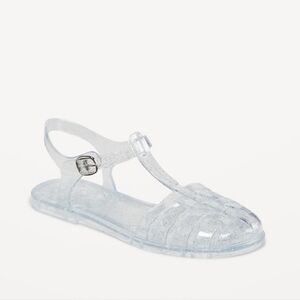 Old Navy Clear Shiny Jelly Fisherman Sandals, size 12
